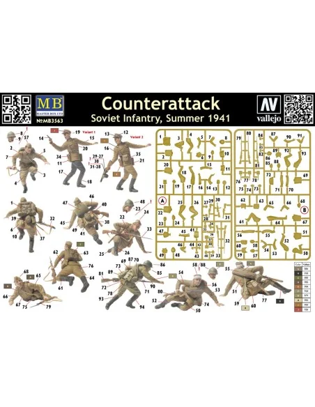 Counterattack, Soviet infantry, 1941, 1/35 - Master Box Ltd. 3563