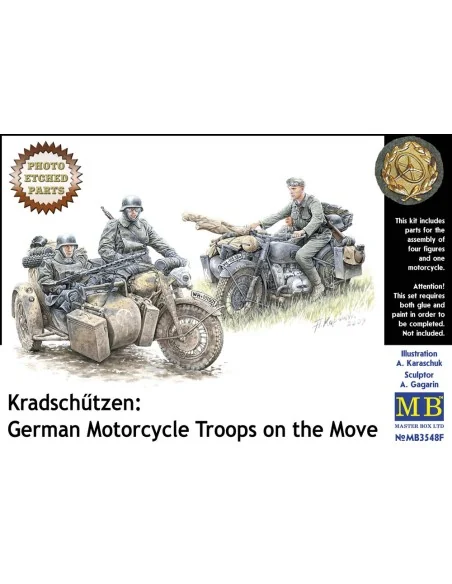 Kradschutzen: Ger. motorcycle troops, 1/35 - Master Box Ltd. 3548F