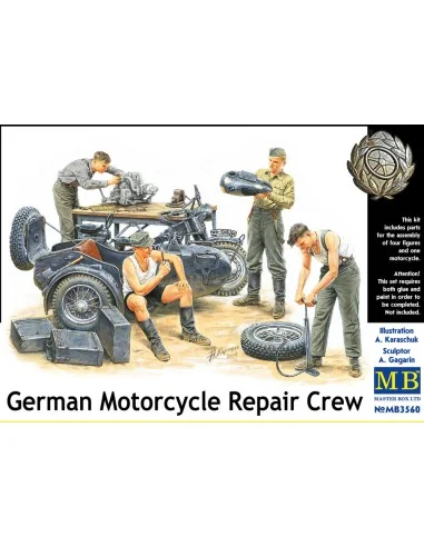 German Motorcycle repair team, 1/35 - Master Box Ltd. 3560