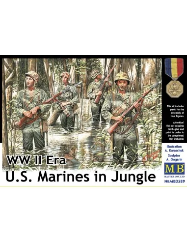 U.S. Marines in jungle, WWII era, 1/35 - Master Box Ltd. 3589