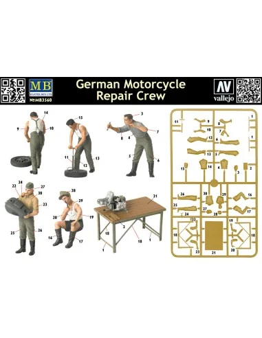 German Motorcycle repair team, 1/35 - Master Box Ltd. 3560