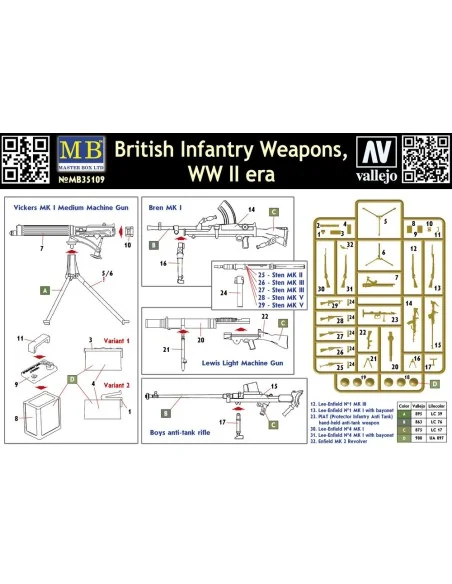 British infantry weapons, WWII era, 1/35 - Master Box Ltd. 35109