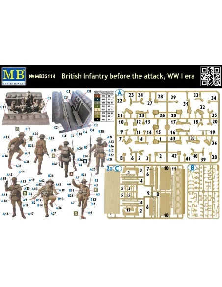 British infantry before attack, WWI era, 1/35 - Master Box Ltd. 35114