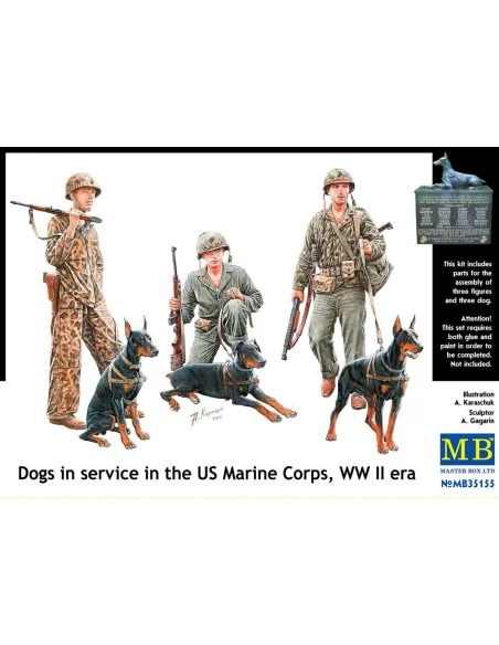 Dogs in service in US Marine Corps, 1/35 - Master Box Ltd. 35155