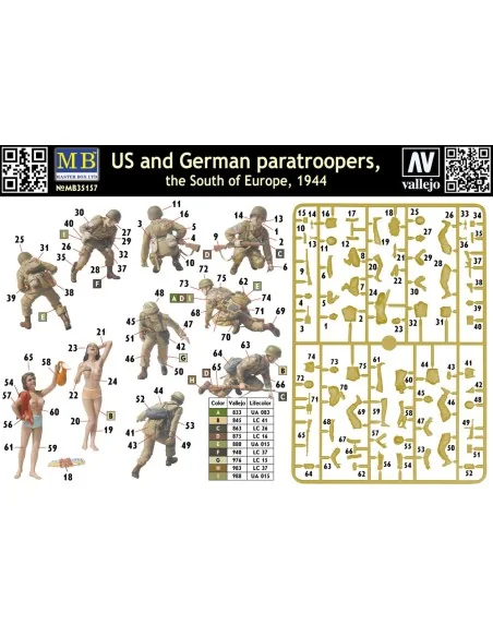 U.S. and German paratroopers, South of Eu, 1/35 - Master Box Ltd. 3...