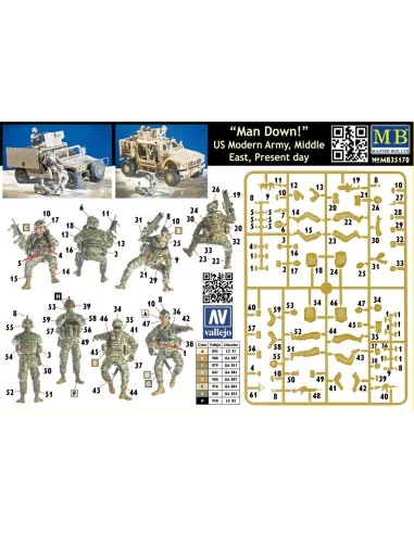 Man Down! U.S. Modern Army, Middle east, 1/35 - Master Box Ltd. 35170