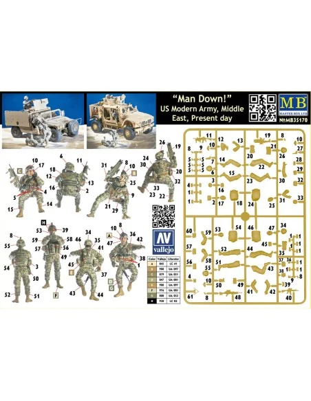 Man Down! U.S. Modern Army, Middle east, 1/35 - Master Box Ltd. 35170