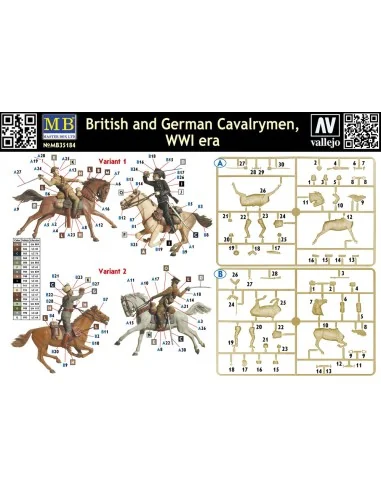 British and German cavalrymen, WWI era, 1/35 - Master Box Ltd. 35184
