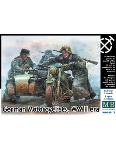 German motorcyclists, WWII era, 1/35 - Master Box Ltd. 35178
