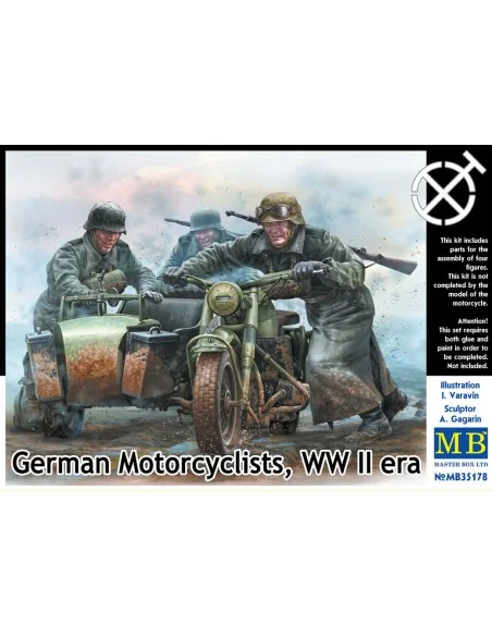 German motorcyclists, WWII era, 1/35 - Master Box Ltd. 35178