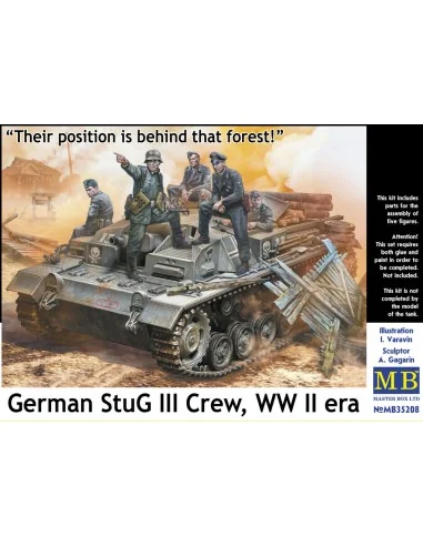 German StuG III Crew, WWII era.Their position is behind that forest...