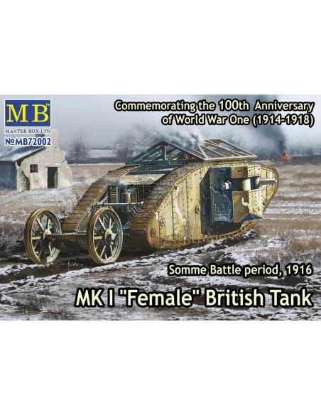 Mk I"Female"British tank, Somme battle 1916, 1/72 - Master Box Ltd....