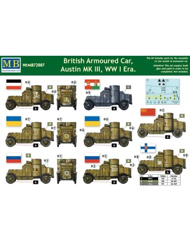 Austin Mk.III British armored car1914-18, 1/72 - Master Box Ltd. 72007