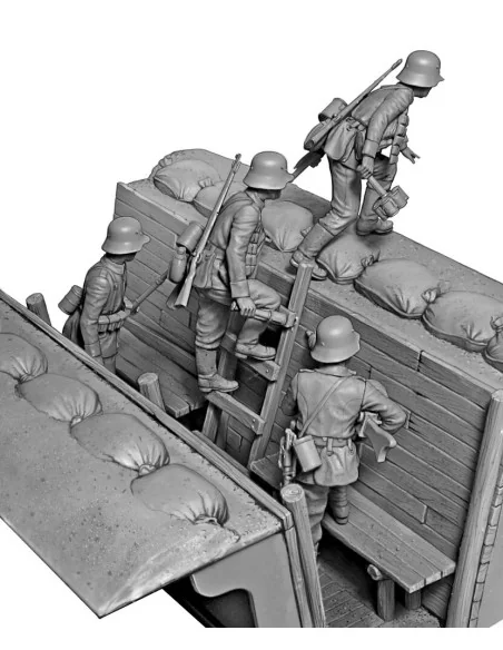 German Infantrymen before the attack. WWI era. Achtung, Panzer!, 1/...