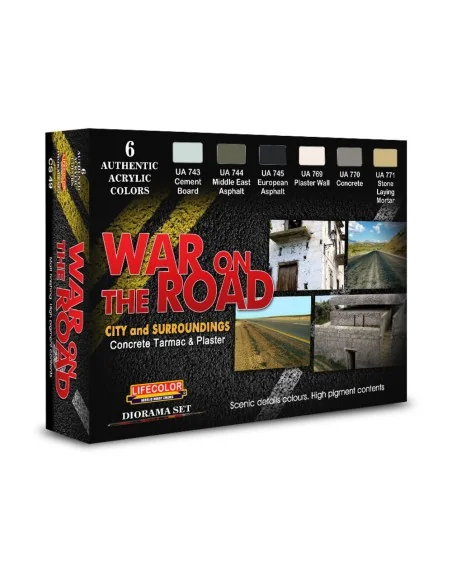 War On The Road – Concrete Tarmac & Plaster 6 x 22 ml - Lifecolor CS49