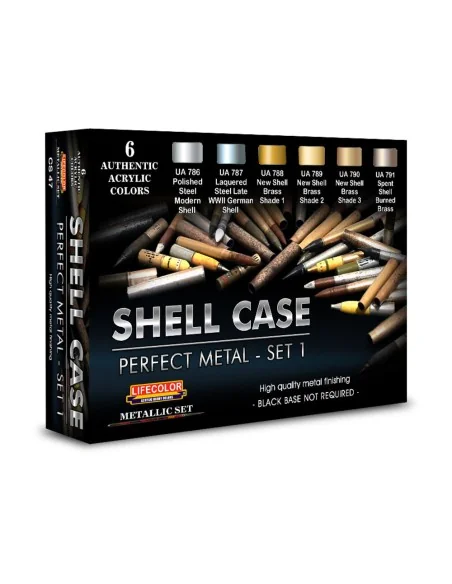 Shell Case – Perfect Metals Set 1 6 x 22 ml - Lifecolor CS47