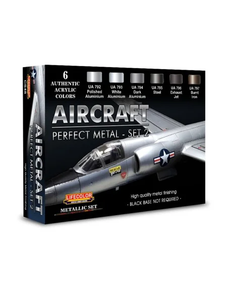 Aircraft– Perfect Metals Set 2 6 x 22 ml - Lifecolor CS48