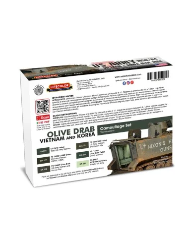 US Army 1950/84 Vietnam & Korea Olive Drab 6 x 22 ml - Lifecolor CS60