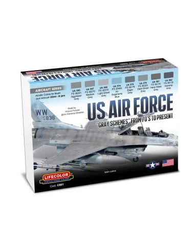 US Air Force “Gray Schemes” From 70'S To Present 8 x 22 ml - Lifeco...
