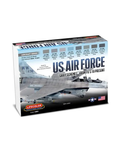 US Air Force “Gray Schemes” From 70'S To Present 8 x 22 ml - Lifeco...