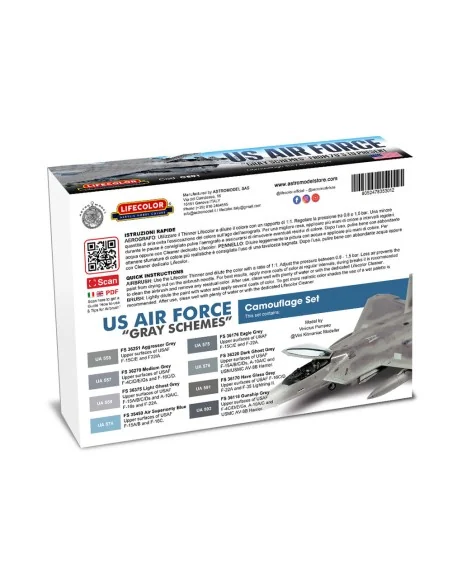 US Air Force “Gray Schemes” From 70'S To Present 8 x 22 ml - Lifeco...