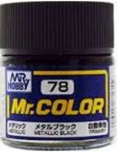 Mr Hobby -Gunze Mr. Color (10 ml) Metal Black - Mr Hobby - Gunze C-078