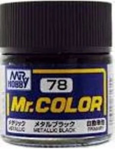 Mr Hobby -Gunze Mr. Color (10 ml) Metal Black - Mr Hobby - Gunze C-078