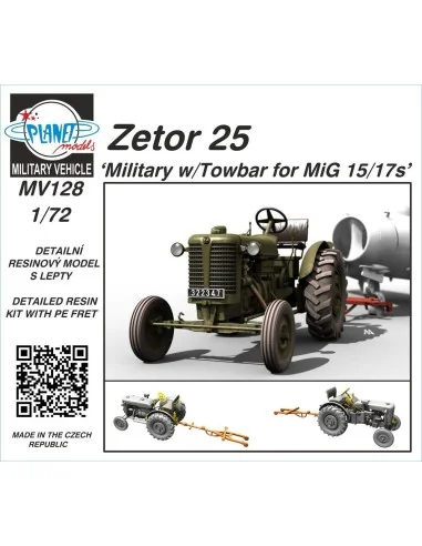 Zetor 25 Military w/Towbar for MiG 15/17s, 1/72 - Planet Models 129...
