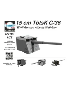15 cm TbtsK C/36 WWII German Atlantic Wall Gun, 1/72 - Planet Model...