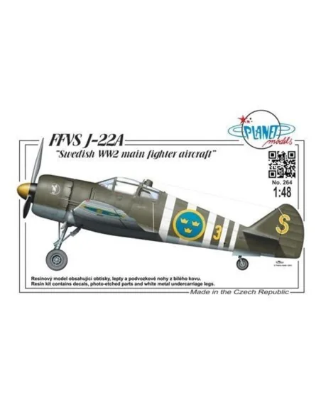 FFVS J-22A Swedish WW2 main fighter airc, 1/48 - Planet Models 129-...