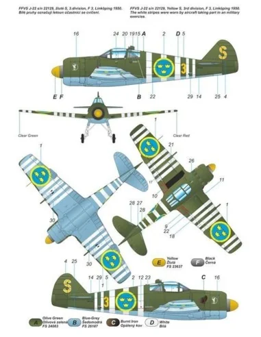 FFVS J-22A Swedish WW2 main fighter airc, 1/48 - Planet Models 129-...