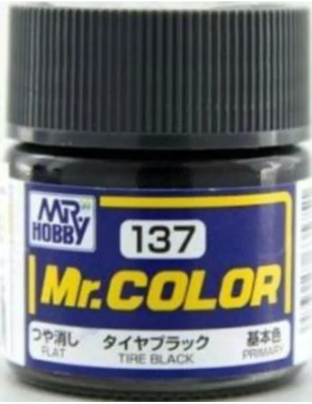 Mr Hobby -Gunze Mr. Color (10 ml) Tire Black - Mr Hobby - Gunze C-137