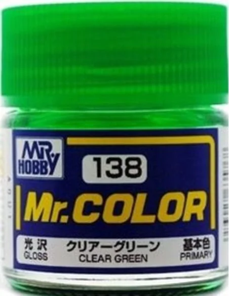 Mr Hobby -Gunze Mr. Color (10 ml) Clear Green - Mr Hobby - Gunze C-138
