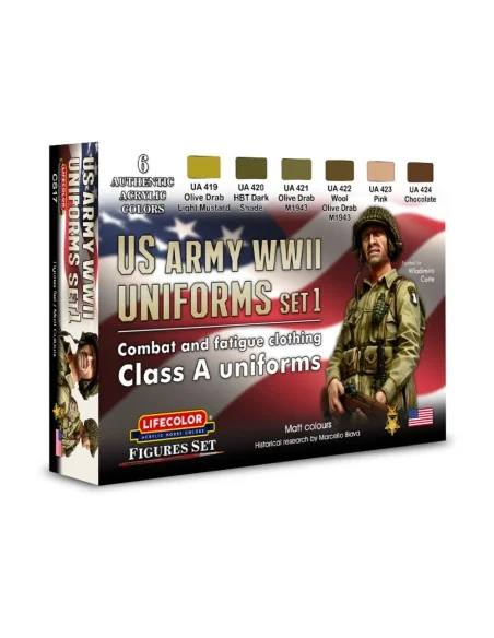 WWII US combat + fatigue cloth. A unif. - Lifecolor CS17