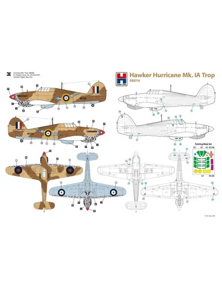 [NO_DESC] Hawker Hurricane Mk.IA Trop, 1/48 - Hobby 2000 48014