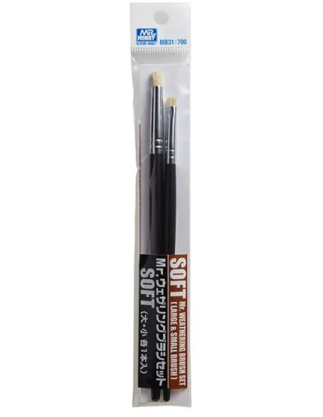 Mr Hobby -Gunze Mr. Weathering Brush Set Soft - Mr Hobby - Gunze MB-31