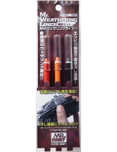 Mr Hobby -Gunze Mr. Weathering Liner RUST Color Set - Mr Hobby - Gu...