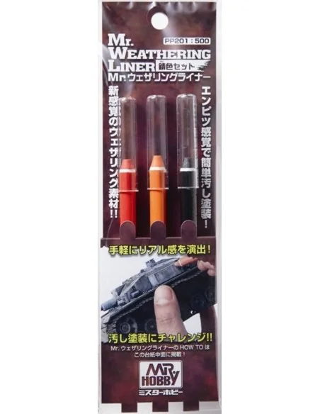 Mr Hobby -Gunze Mr. Weathering Liner RUST Color Set - Mr Hobby - Gu...