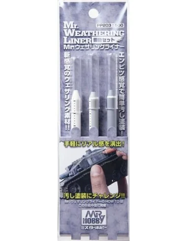 Mr Hobby -Gunze Mr. Weathering Liner SNOW Color Set - Mr Hobby - Gu...
