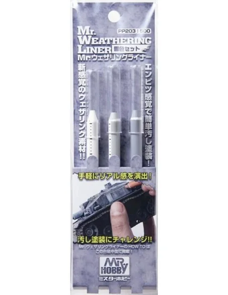 Mr Hobby -Gunze Mr. Weathering Liner SNOW Color Set - Mr Hobby - Gu...