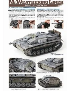 Mr Hobby -Gunze Mr. Weathering Liner SNOW Color Set - Mr Hobby - Gu... 2