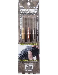 Mr Hobby -Gunze Mr. Weathering Liner MUD Color Set - Mr Hobby - Gun...