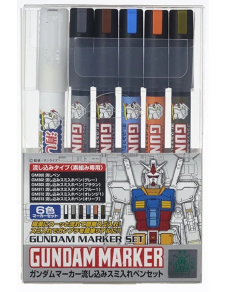 Mr Hobby -Gunze Gundam Pouring Inking Pen Set - Mr Hobby - Gunze GM...