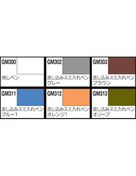 Mr Hobby -Gunze Gundam Pouring Inking Pen Set - Mr Hobby - Gunze GM...