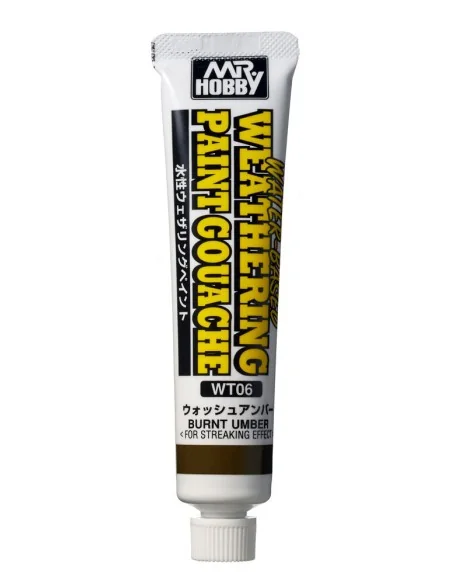 Mr Hobby -Gunze WATER-BASED WEATHERING PAINT GOUACHE BURNT UMBER - ...