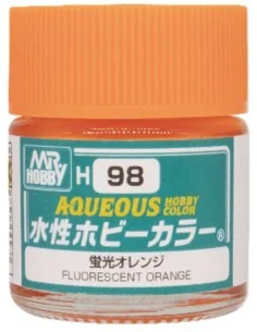 Mr Hobby -Gunze Aqueous Hobby Colors (10 ml) Fluorescent Orange - M...