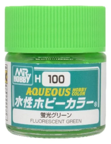 Mr Hobby -Gunze Aqueous Hobby Colors (10 ml) Fluorescent Green - Mr...
