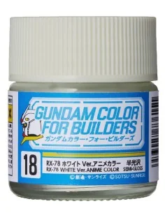 Mr Hobby -Gunze Gundam Color For Builders (10ml) RX-78 WHITE Ver. -...