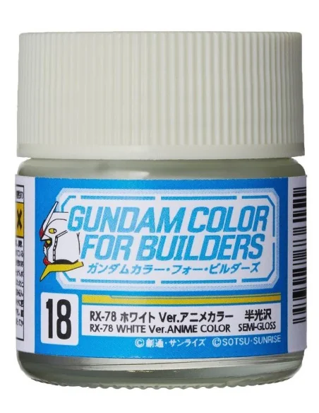 Mr Hobby -Gunze Gundam Color For Builders (10ml) RX-78 WHITE Ver. -...