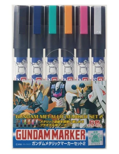 Mr Hobby -Gunze Gundam Metallic Marker Set 2 - Mr Hobby - Gunze GMS...